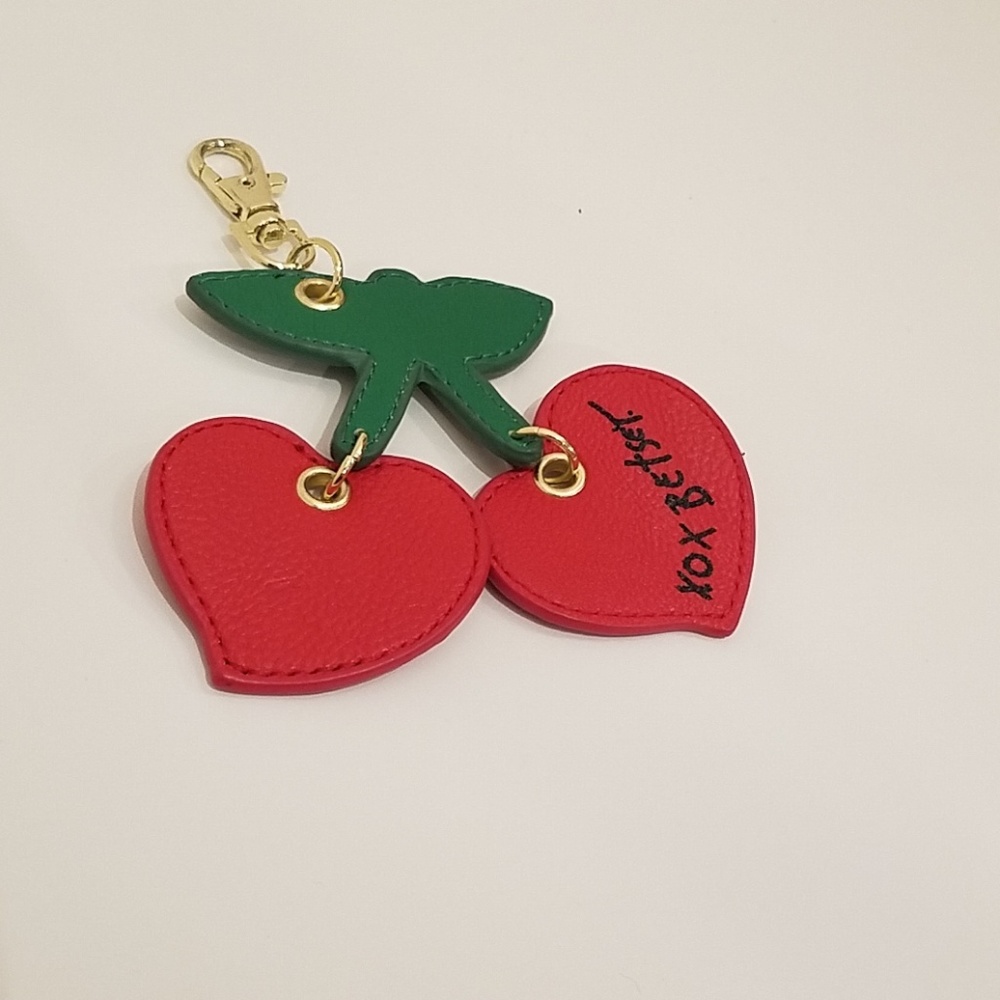 Betsey Johnson Cherry Heart Keychain
